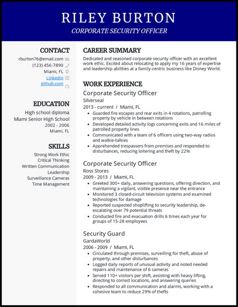 security officer job description resume|Security Officer Resume Examples and Template for 2024.